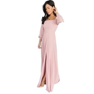 NWT Baltic Born Giselle Maxi‎ Dress Blush Pink Smocked Chiffon Small